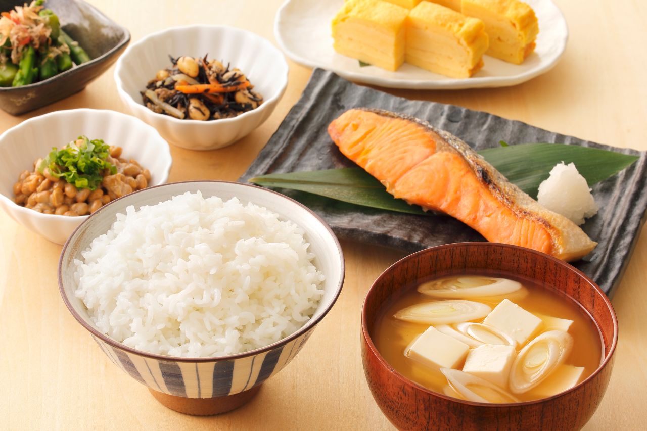 <strong>Japan:</strong> Fish like salmon or mackerel, miso soup, pickled vegetables and rice are all typically part of a traditional breakfast.