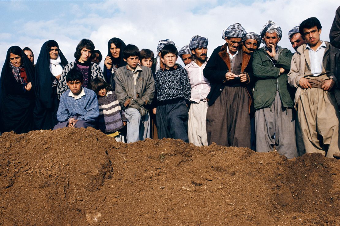 Northern Iraq, 1991. Trench graves are excavated to reveal the bodies of executed Iranian prisoners of war.