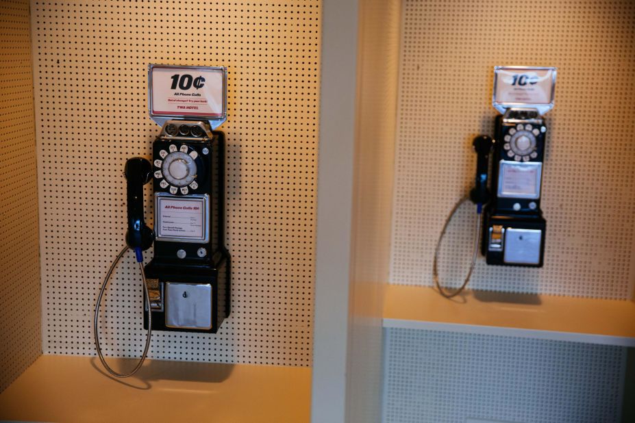 <strong>Cheap calls:</strong> The new TWA Hotel's throwback stylings include 10 cent payphones. 