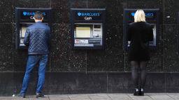People using cash machines outside a Barclays bank in London. London stock 25-01-2019 . (Photo by  Mike Egerton/EMPICS/PA Images via Getty Images)