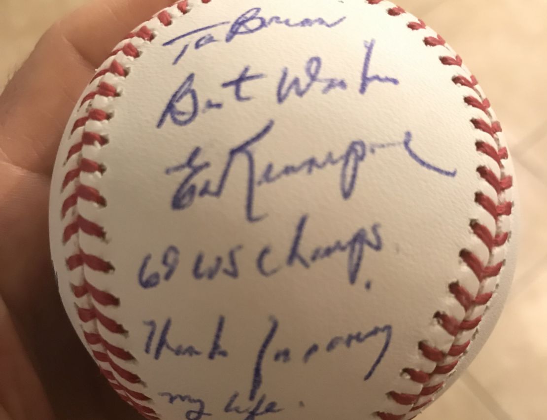 "To Brian, Best Wishes. Ed Kranepool. 69 WS Champs. Thanks for saving my life!"