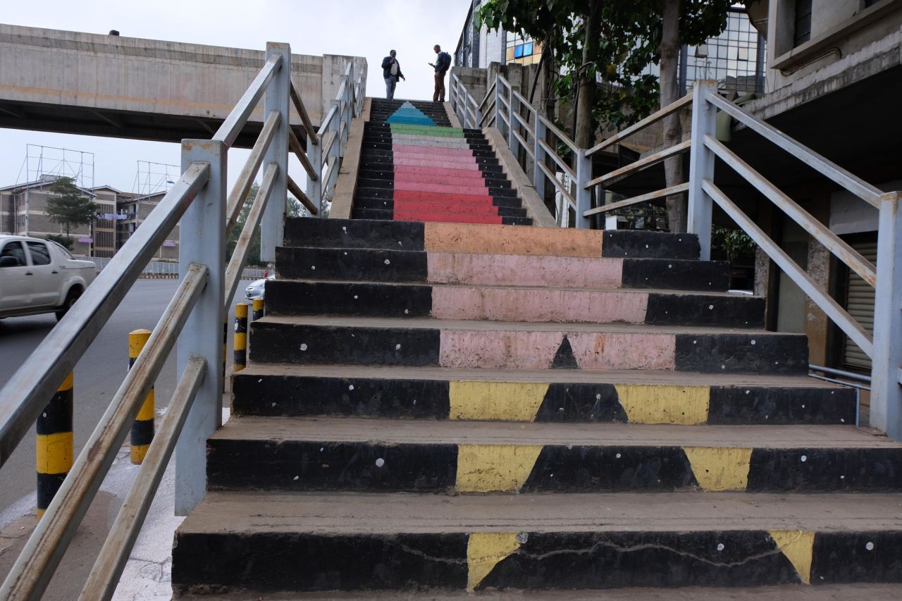 Street art painted onto a footbridge near Nairobi University stirred controversy in Kenya earlier this year, as it was perceived to celebrate LGBTQ cultures. Naitiemu Nyanjom, one of the artists involved, described it as a "stairway to heaven."