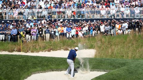 April's Masters victory felt a long time ago for Tiger Woods; the 15-time major winner regularly located both rough and bunker in a first round that lacked the control of last month.
