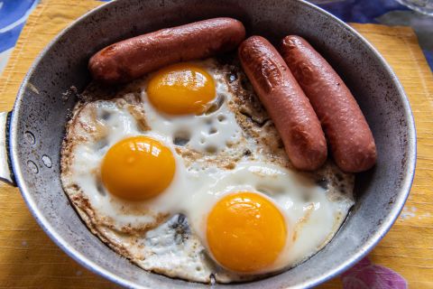 <strong>Germany: </strong>Eggs and sausage is standard breakfast fare.
