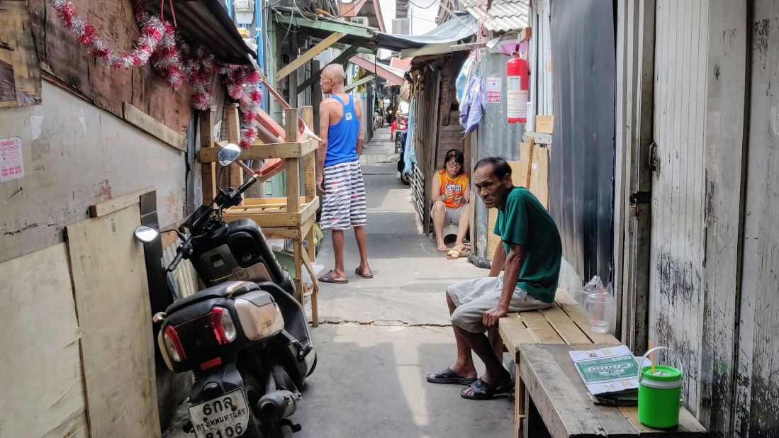 The slum consists of a network of cramped, ramshackle alleys covering a square mile in the heart of Bangkok.