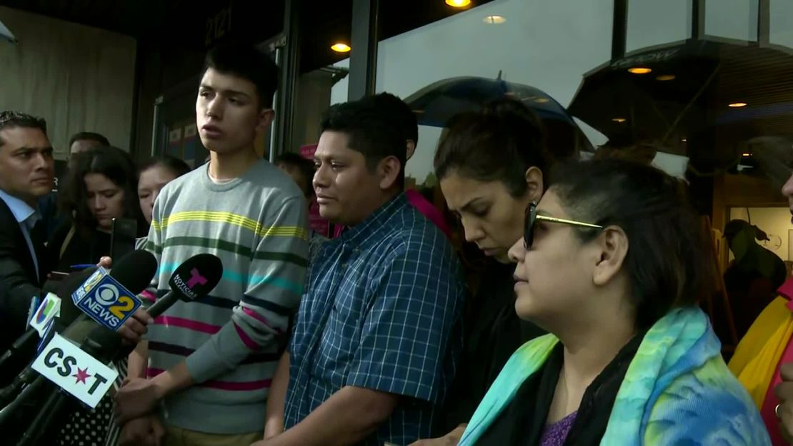 Marlen Ochoa-Lopez's family speaks to the media Thursday. 
