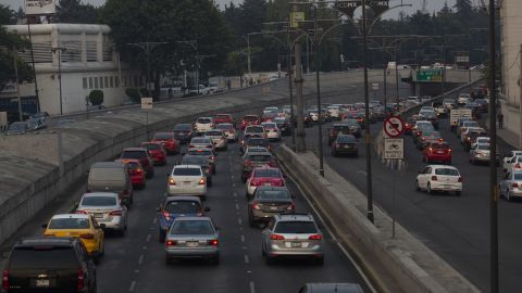 Vehicles sit in traffic in Mexico City, Mexico, on Monday May 13, 2019.