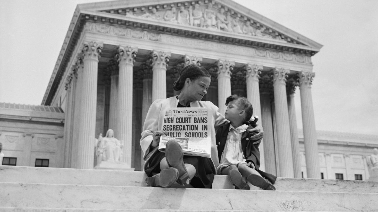01 Brown v board iconic photo supreme court stairs newspaper RESTRICTED