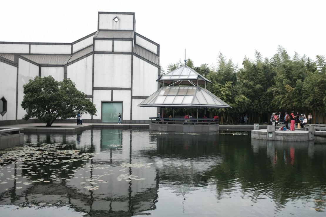 Suzhou Museum, designed by Chinese-American architect I.M. Pei, in Suzhou in China's eastern Jiangsu province.