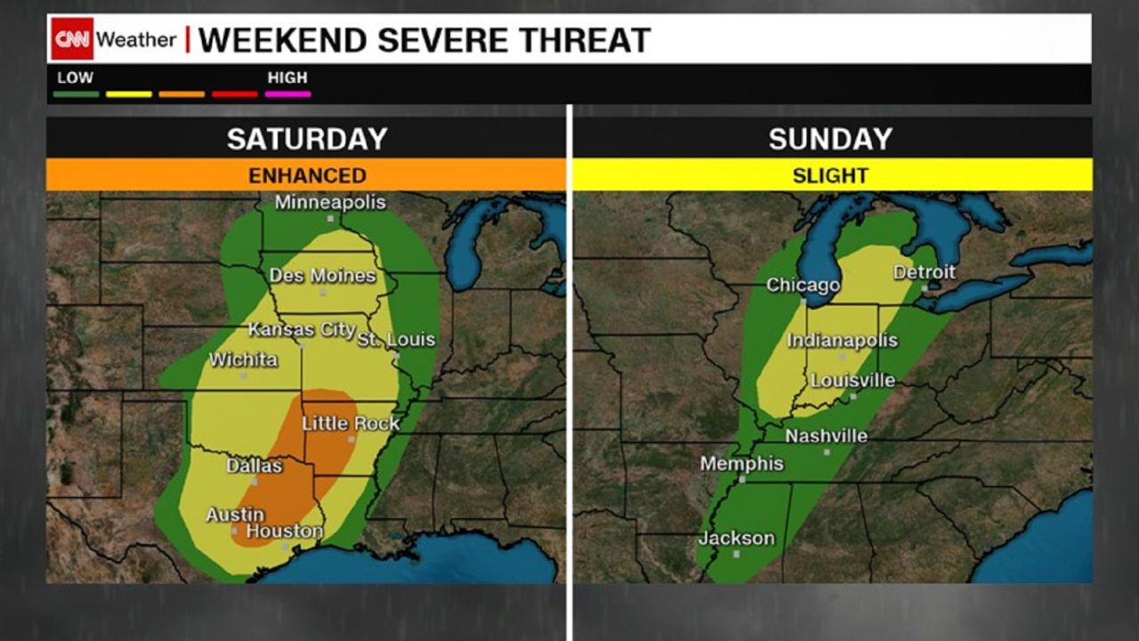 weekend severe threat Sat