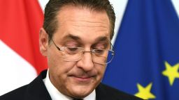 Austria's Vice-Chancellor and chairman of the Freedom Party FPOe Heinz-Christian Strache gives a press conference in Vienna on May 18, 2019 after the publication of the "Ibiza - Video" regarding Strache. - Austria's Vice-Chancellor and chairman of the Freedom Party FPOe Heinz-Christian Strache resigns over video scandal. (Photo by HELMUT FOHRINGER / APA / AFP) / Austria OUT        (Photo credit should read HELMUT FOHRINGER/AFP/Getty Images)