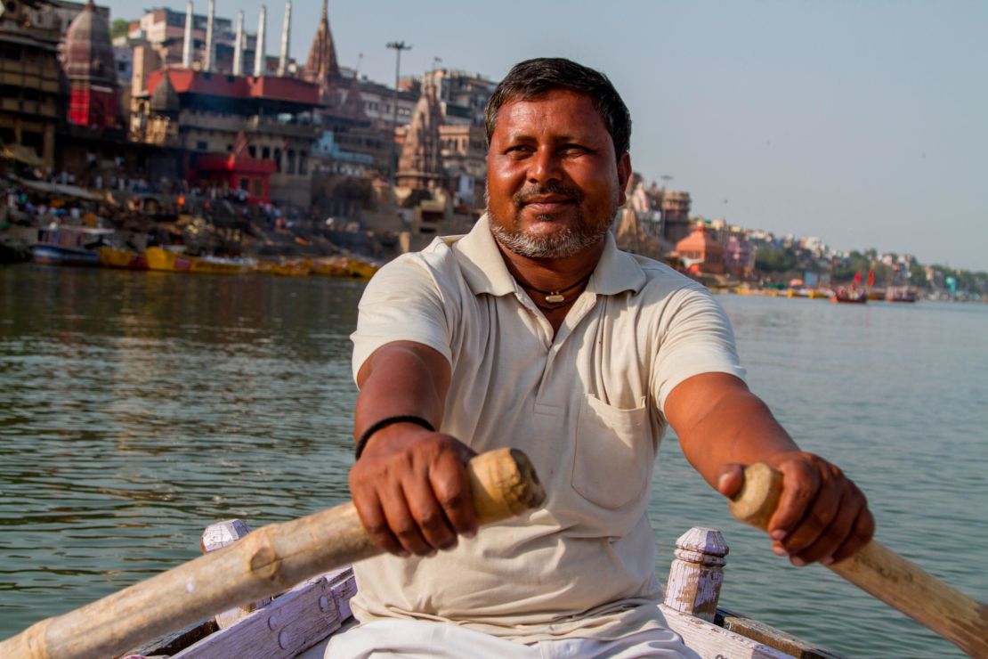 Om Prakash says it's important to keep the River Ganges clean. 
