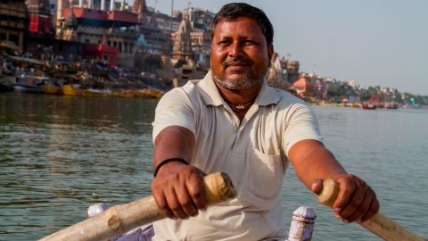 Om Prakash says it's important to keep the River Ganges clean. 