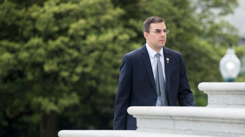 Rep. Justin Amash, R-Mich., walks up the House steps for a vote in the Capitol on Thursday, May 9, 2019. 