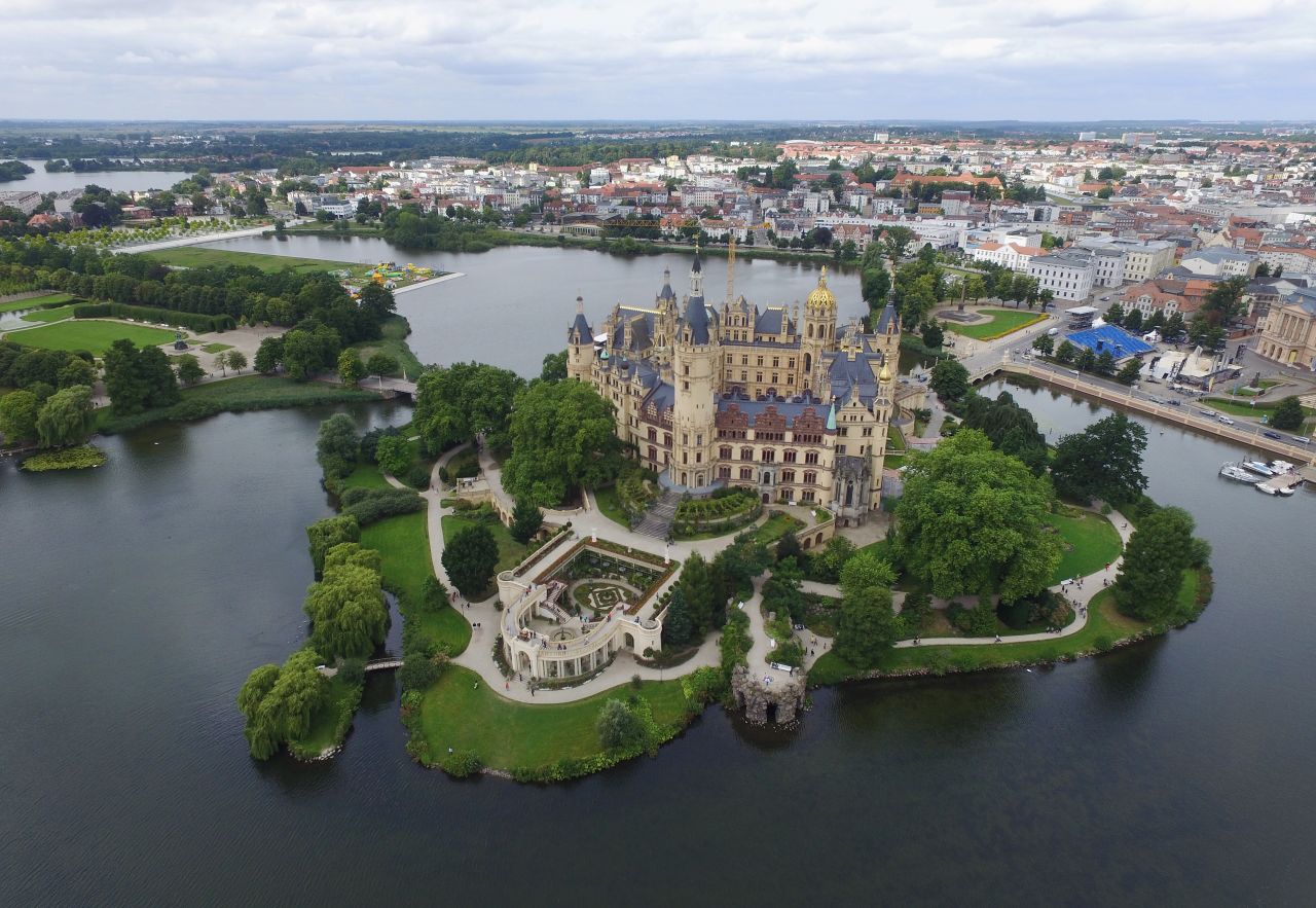 <strong>Schwerin: </strong>The glimmering Lake Schwerin gives this northeastern city its bright charisma. Schwerin Castle, a highlight for visitors, sits in the lake and serves as the seat of the state's parliament.