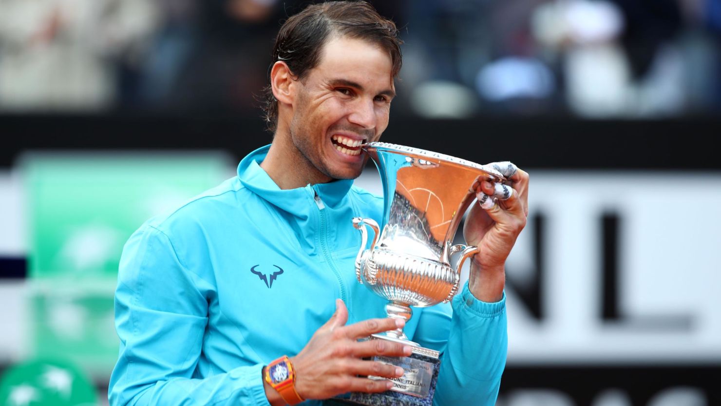 Rafael Nadal battled past Novak Djokovic to win his ninth Rome Masters title.