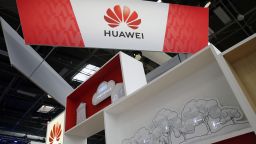 PARIS, FRANCE - MAY 17: The Huawei Technologies Co. logo is displayed during the 4th edition of the Viva Technology show at Parc des Expositions Porte de Versailles on May 17, 2019 in Paris, France. Viva Technology, the new international event brings together 9000 startups with top investors, companies to grow businesses and all players in the digital transformation who shape the future of the internet. (Photo by Chesnot/Getty Images)
