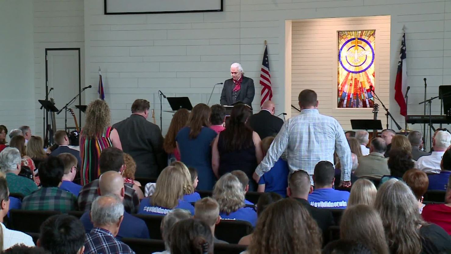 The names of the 26 victims of the Sutherland Springs shooting were read aloud Sunday during a dedication ceremony for a new sanctuary.