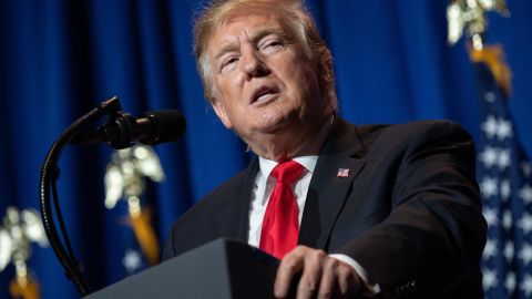 US President Donald Trump speaks during the National Association of Realtors Legislative Meetings and Trade Expo in Washington, DC, on May 17, 2019. (Photo by SAUL LOEB / AFP) (Photo credit should read SAUL LOEB/AFP/Getty Images)