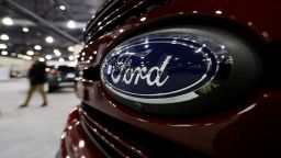 A Ford logo is seen at the Philadelphia Auto Show, Friday, Feb. 1, 2019, in Philadelphia. 