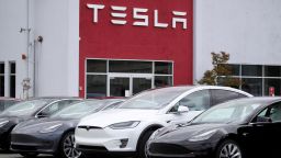 BURLINGAME, CALIFORNIA - MAY 20: Tesla cars are parked in front of a Tesla showroom and service center on May 20, 2019 in Burlingame, California. Stock for electric car maker Tesla fell to a 2-1/2 year low after Wall Street analysts questioned the company's growth prospects. (Photo by Justin Sullivan/Getty Images)