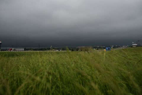 Scenes of I-35 in Perry, Oklahoma as a storm passes through on Monday, May 20.