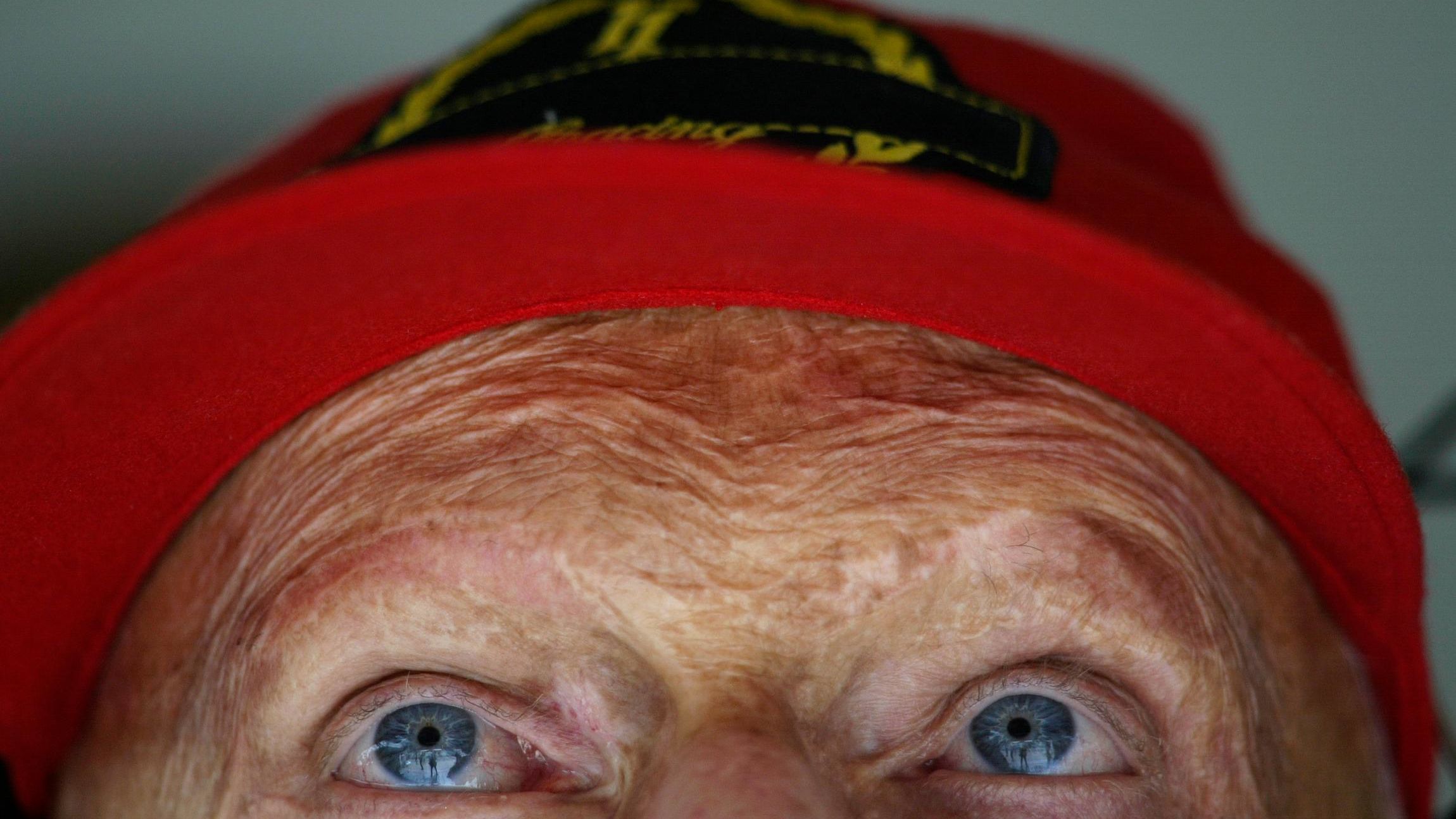 Lauda is pictured during the Grand Prix of San Marino, Imola, on April 14, 2002.
