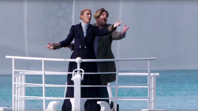 Celine Dion and James Corden recreate Titanic scene CNN