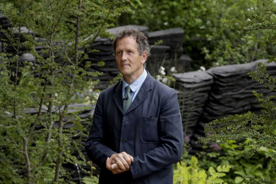 Monty Don, the lead presenter of British television show, "Gardeners' World," prepares to broadcast from the Chelsea Flower Show.