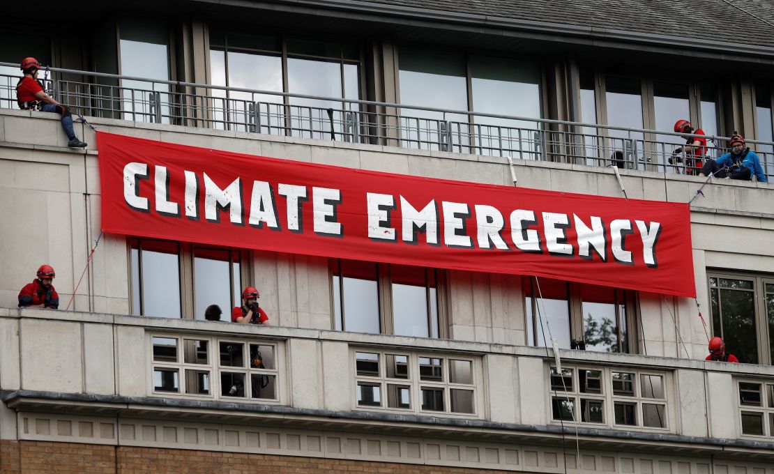 Activists protested at BP's London headquarters on Monday, a day before the shareholder meeting. 