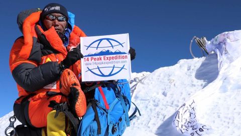 Kami Rita Sherpa, shown after scaling Everest for the 23rd time, completed a record 24th climb Tuesday.