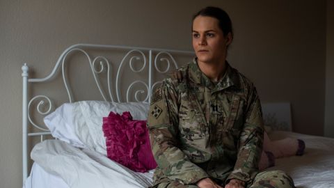 Army Capt. Alivia Stehlik, the physical therapist for the 1st Stryker Brigade Combat Team, hopes she can keep her job in the military.