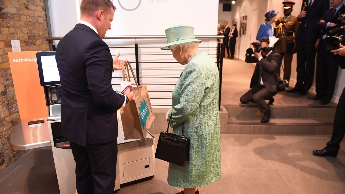 The Queen asked if people could cheat the self-service checkout machine.