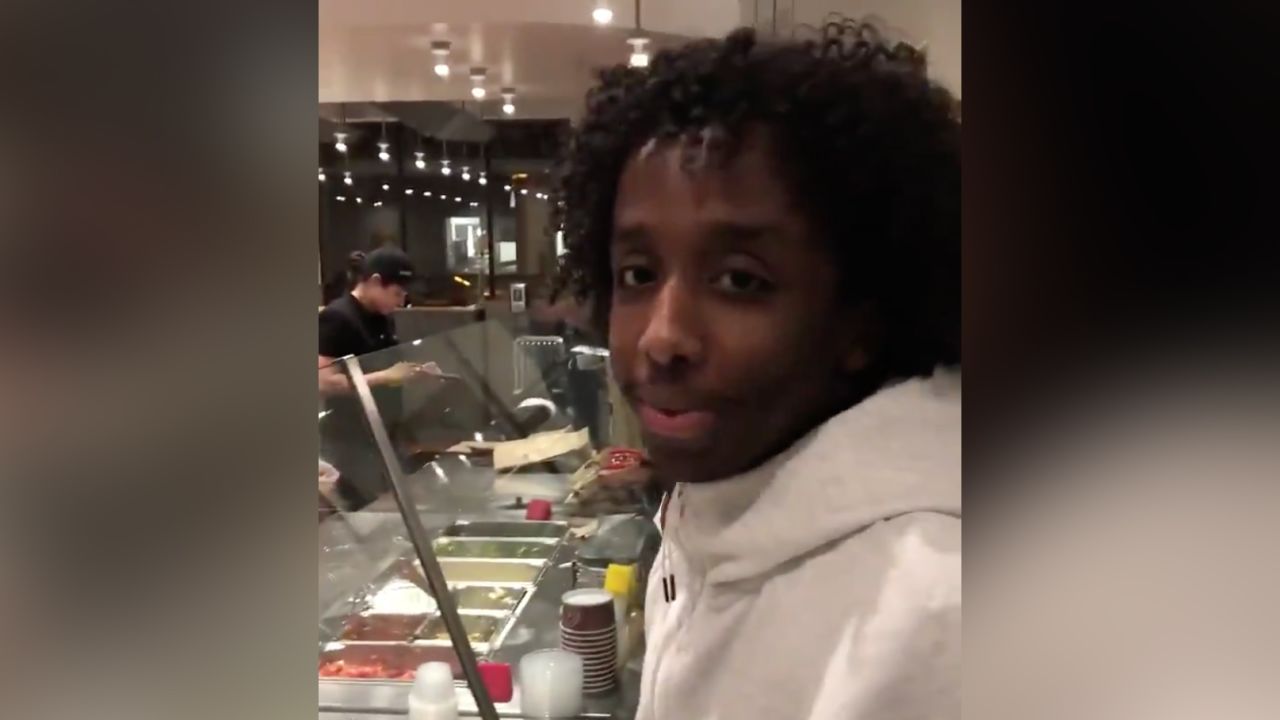 The Chipotle video shows a group of black men protesting when they're told they must pay before receiving their food.