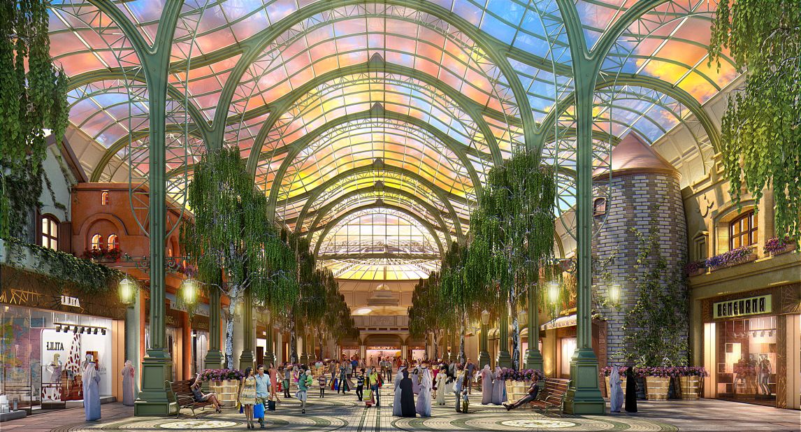 Avenues of trees and living walls composed of hundreds of thousands of plants will adorn the walkways of the $400 million complex.