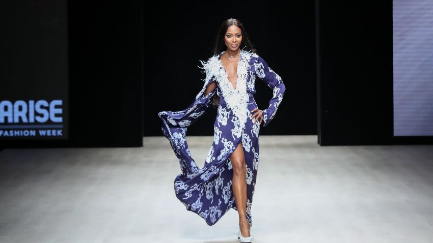Model Naomi Campbell walks the runway during Arise Fashion Week 2019 in Lagos, Nigeria.
