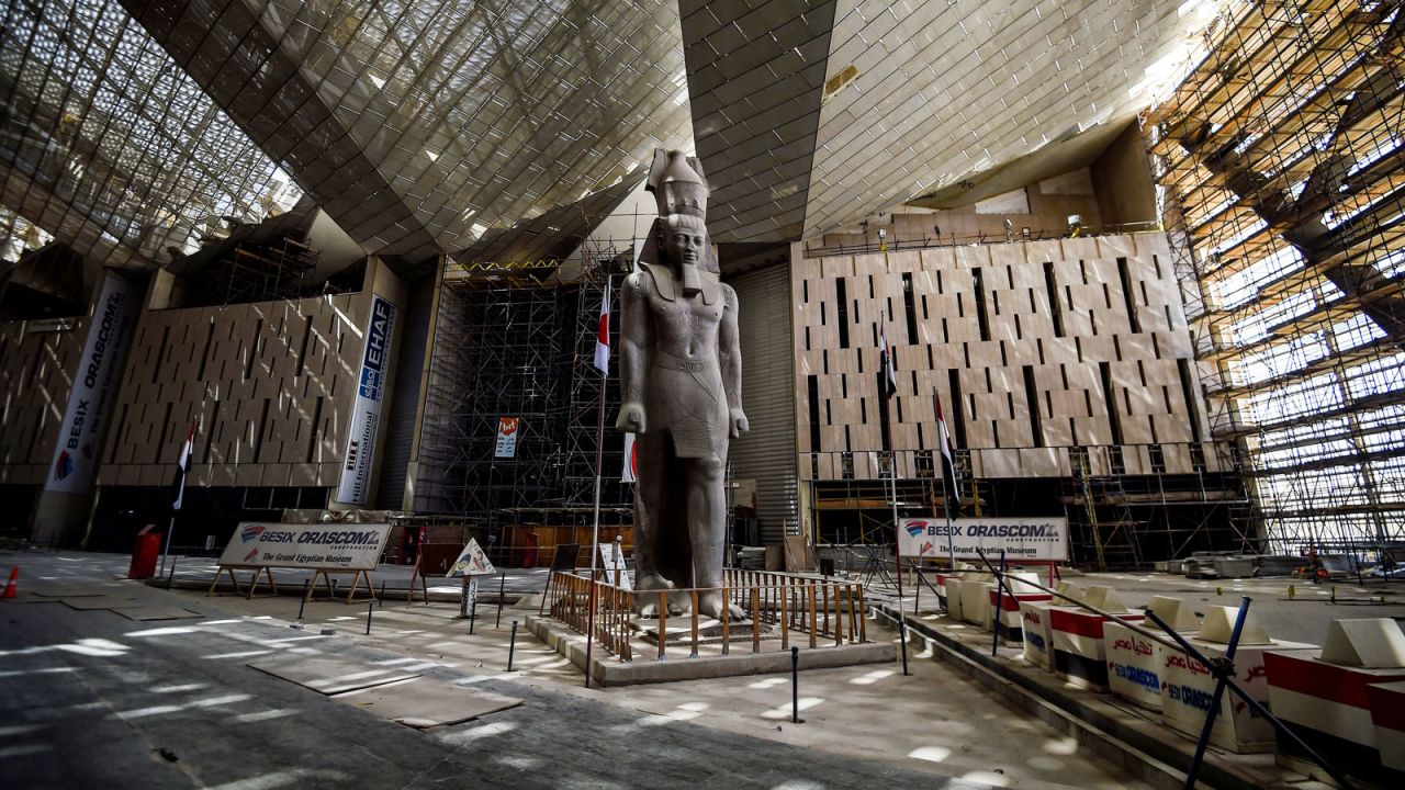 <strong>Looming figure: </strong>An 83-ton Ramses II statue welcome guests in the Grand Egyptian Museum's entrance.