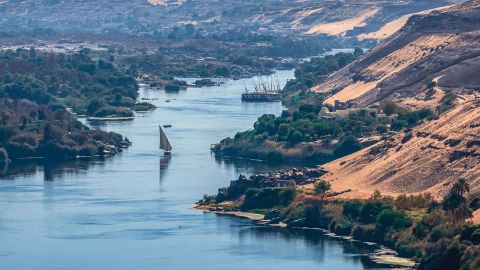 The Nile -- seen here at Aswan in Egypt -- flows for more than 4,100 miles, through 11 countries, and out into the Mediterranean Sea. 