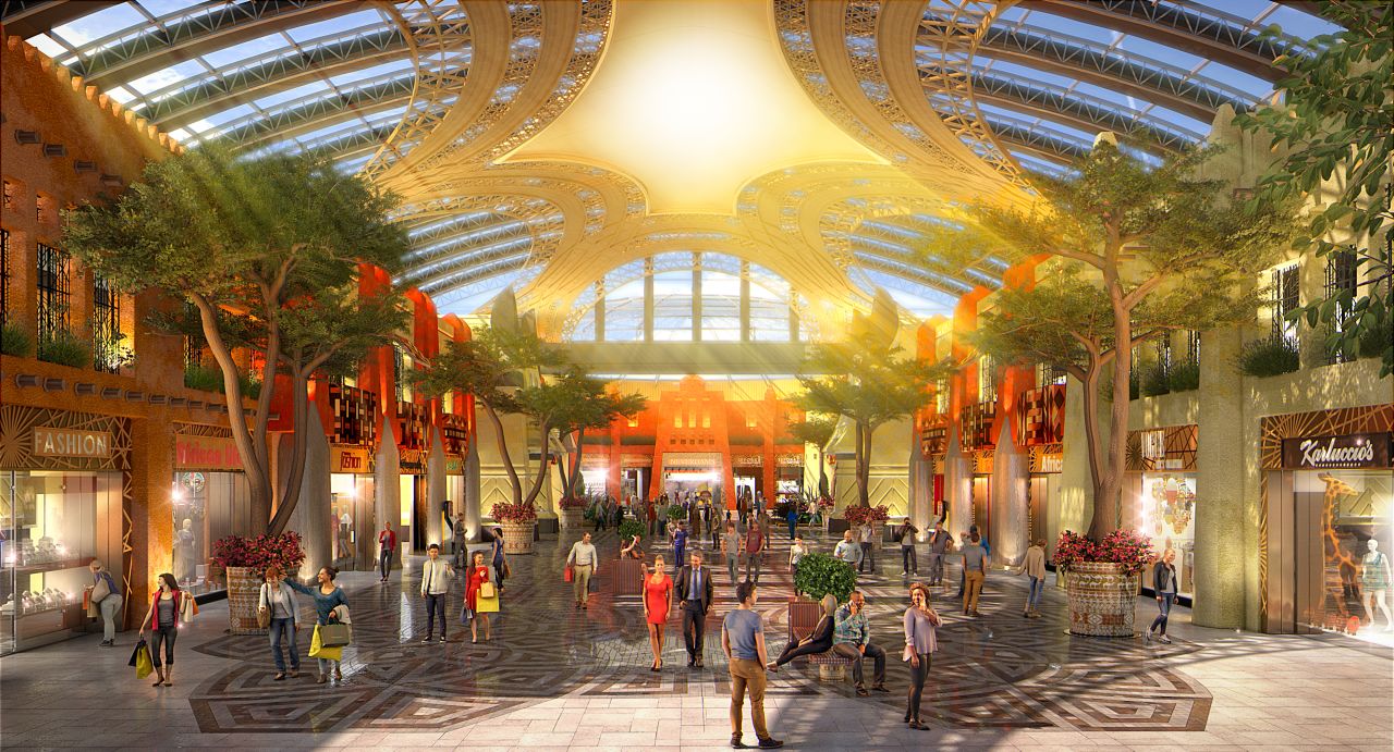 A renderong of the mall's Africa hall.