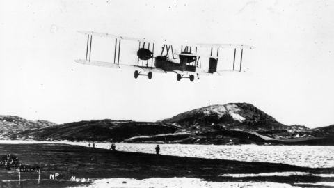 Alcock and Brown flew a biplane from Canada to Ireland.