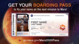 Members of the public who want to send their name to Mars on NASA's next rover mission to the Red Planet (Mars 2020) can get a souvenir boarding pass and their names etched on microchips to be affixed to the rover. 