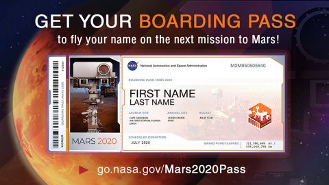 Those who submitted their names to go to Mars received this "boarding pass."