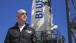Jeff Bezos, founder of Blue Origin, inspects New Shepard's West Texas launch facility before the rocket's maiden voyage. Blue Origin