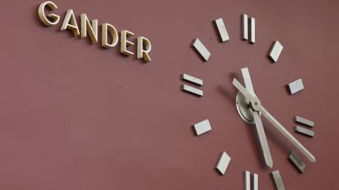 The clock in the Gander terminal. 