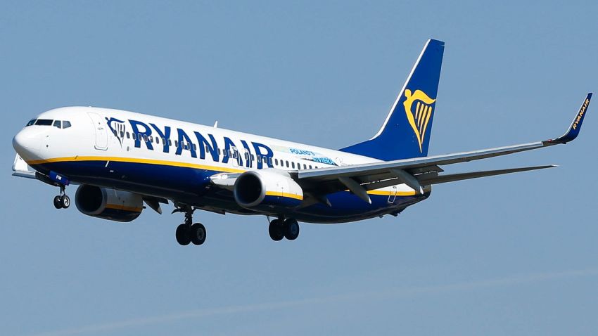 A Ryanair Boeing 737-800 aircraft lands at Barcelona's 'El Prat' airport on September 28, 2018. - Ryanair cancelled scores of European flights today as unions staged what they warned could be the biggest strike in the airline's history.The Dublin-based low-cost carrier has played down fears of widespread disruption but confirmed it would cancel nearly 250 flights. (Photo by PAU BARRENA / AFP)        (Photo credit should read PAU BARRENA/AFP/Getty Images)