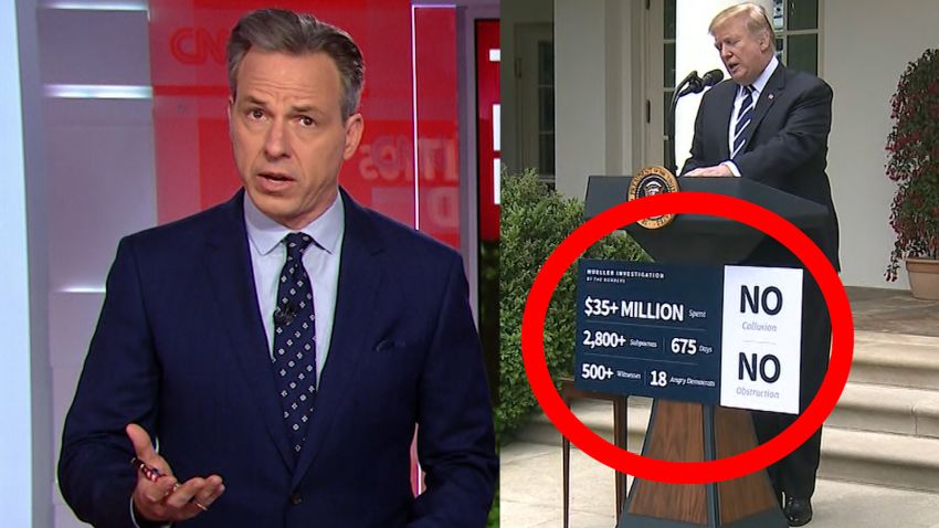 Trump jake tapper tirade rose garden sign split