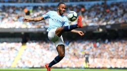 MANCHESTER, ENGLAND - APRIL 20:  Raheem Sterling of Manchester City controls the ball during the Premier League match between Manchester City and Tottenham Hotspur at Etihad Stadium on April 20, 2019 in Manchester, United Kingdom. (Photo by Shaun Botterill/Getty Images)
