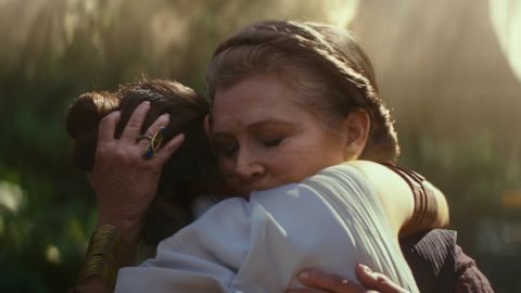 Carrie Fisher and Daisy Ridley in 'Star Wars: The Rise of Skywalker'