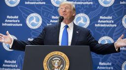 U.S. President Donald Trump speaks during an event on infrastructure investment and deregulation at the Department of Transportation in Washington, D.C., U.S., on Friday, June 9, 2017. Trump said he is setting up a new council to help managers of infrastructure projects "navigate the bureaucratic maze" of federal regulatory reviews and permitting, wrapping up what his administration had called "infrastructure week." Photographer: Michael Reynolds/Pool via Bloomberg