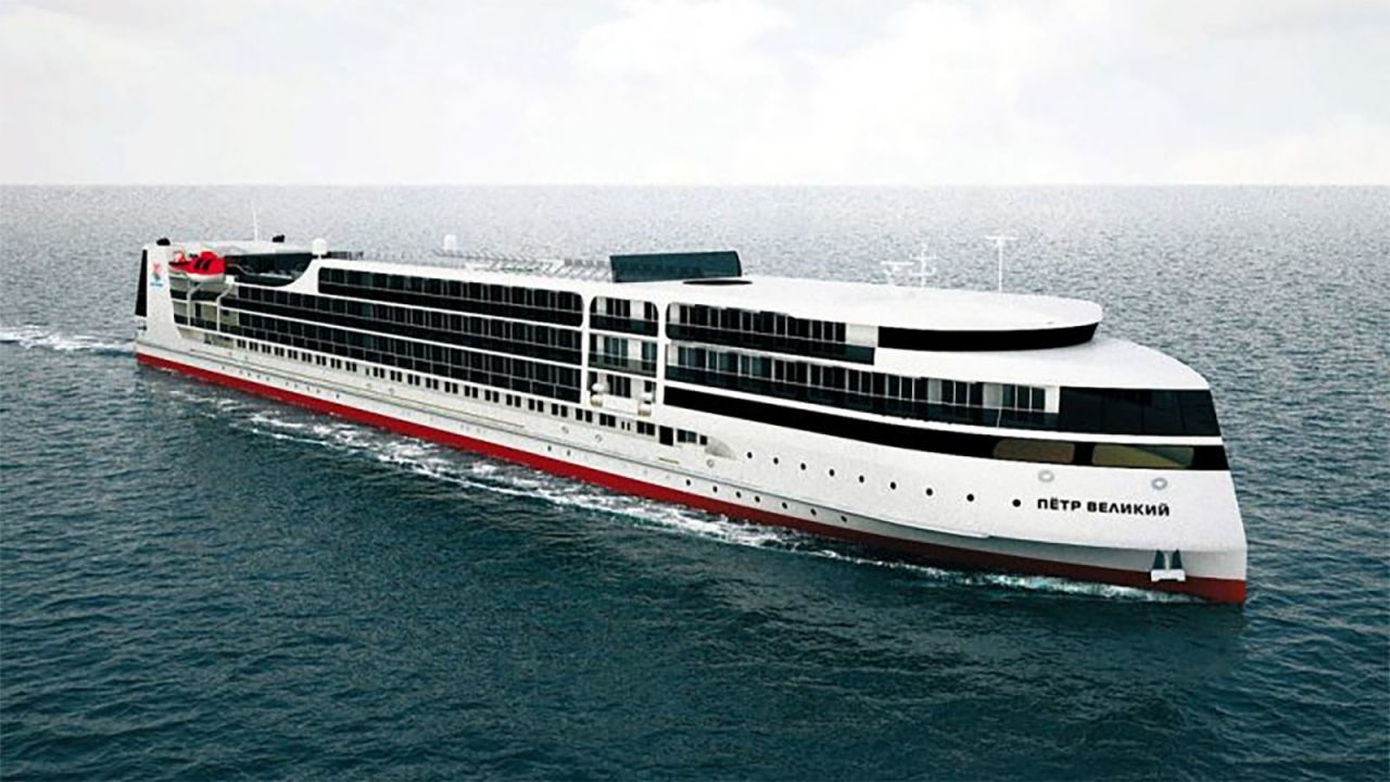 <strong>Caspian cruises: </strong>This rendering shows Peter the Great, a Russian cruise ship currently under construction in Astrakhan, a Russian port city at the mouth of the river Volga.